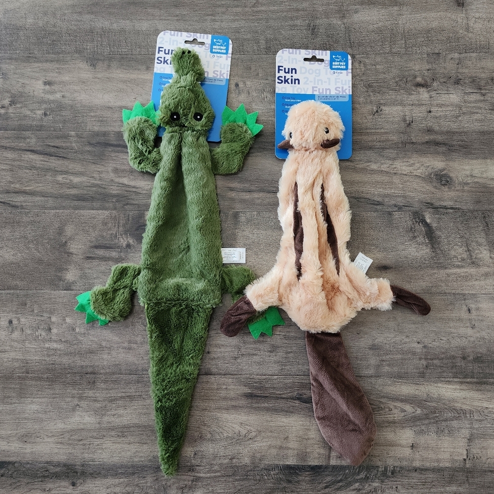 Best Pet Fun Skin Stuffing Free Squeak Toys NWT Large